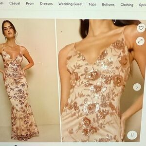 Glamorous Sequin Floral Gown